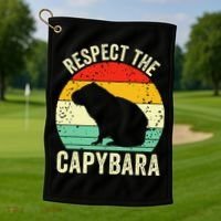 Capybaras Respect The Capybara Cavy Rodent Lover  Golf Towel thumb 1