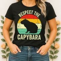 Capybaras Respect The Capybara Cavy Rodent Lover  Women's T-Shirt thumb 2