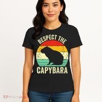 Capybaras Respect The Capybara Cavy Rodent Lover  Women's T-Shirt thumb 4