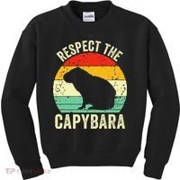 Capybaras Respect The Capybara Cavy Rodent Lover  Kids Sweatshirt thumb 0