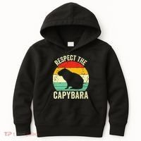 Capybaras Respect The Capybara Cavy Rodent Lover  Kids Hoodie thumb 0