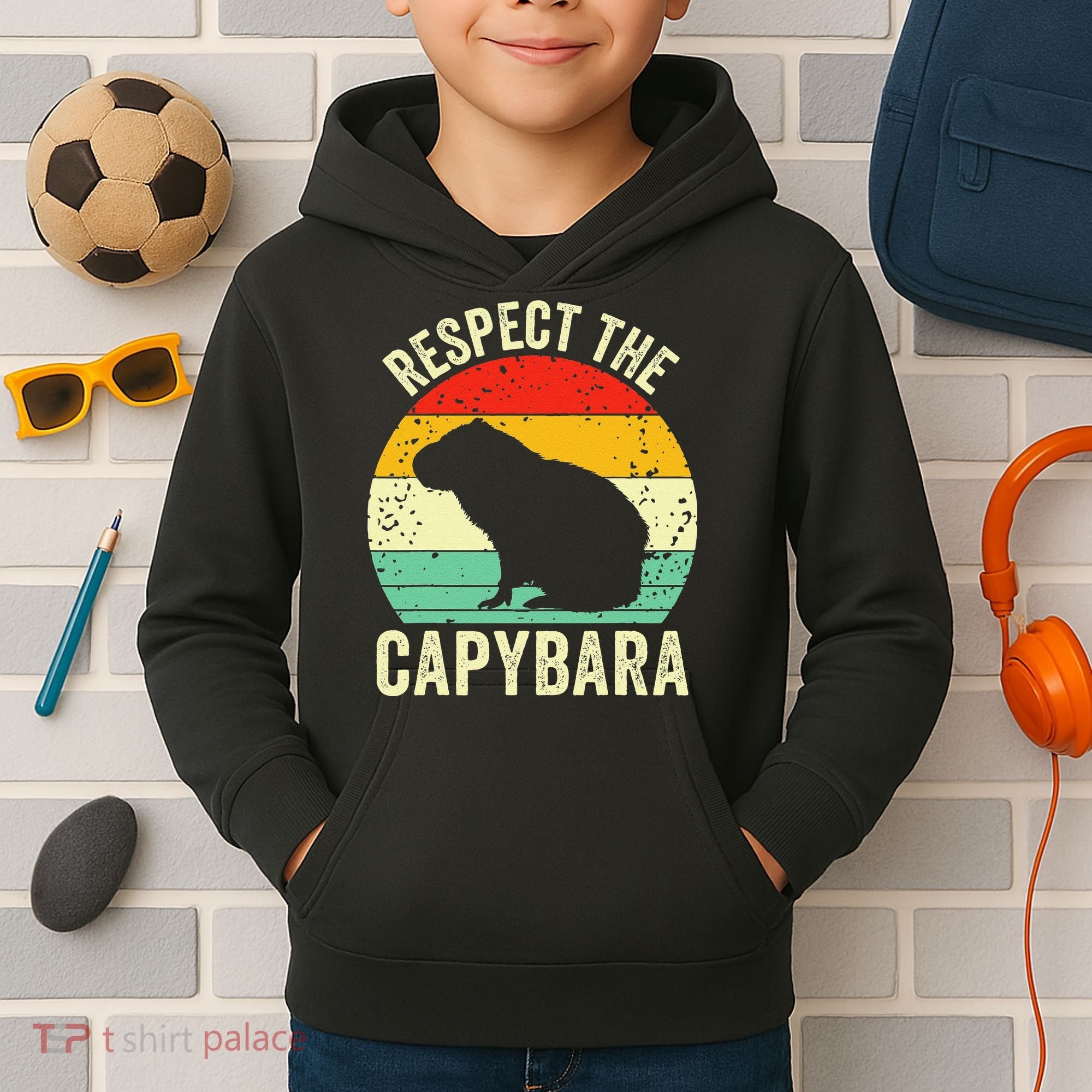 Capybaras Respect The Capybara Cavy Rodent Lover  Kids Hoodie