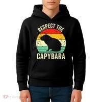 Capybaras Respect The Capybara Cavy Rodent Lover  Kids Hoodie thumb 4