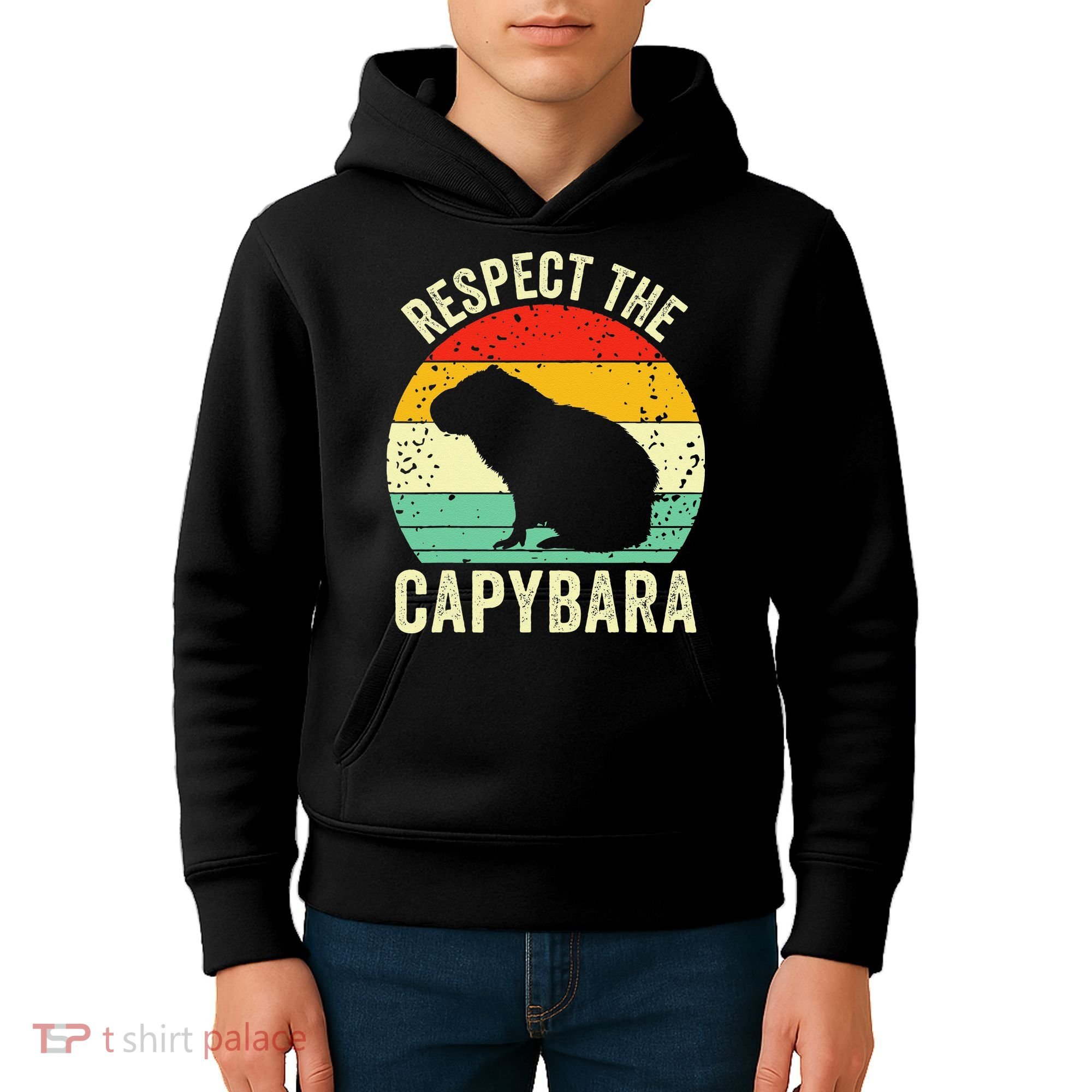 Capybaras Respect The Capybara Cavy Rodent Lover  Kids Hoodie