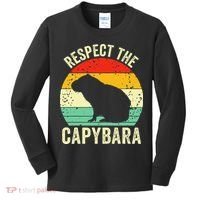 Capybaras Respect The Capybara Cavy Rodent Lover  Kids Long Sleeve Shirt thumb 0