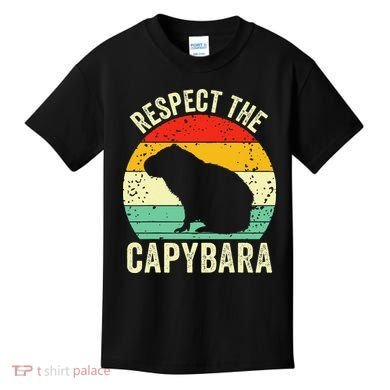 Capybaras Respect The Capybara Cavy Rodent Lover  Kids T-Shirt