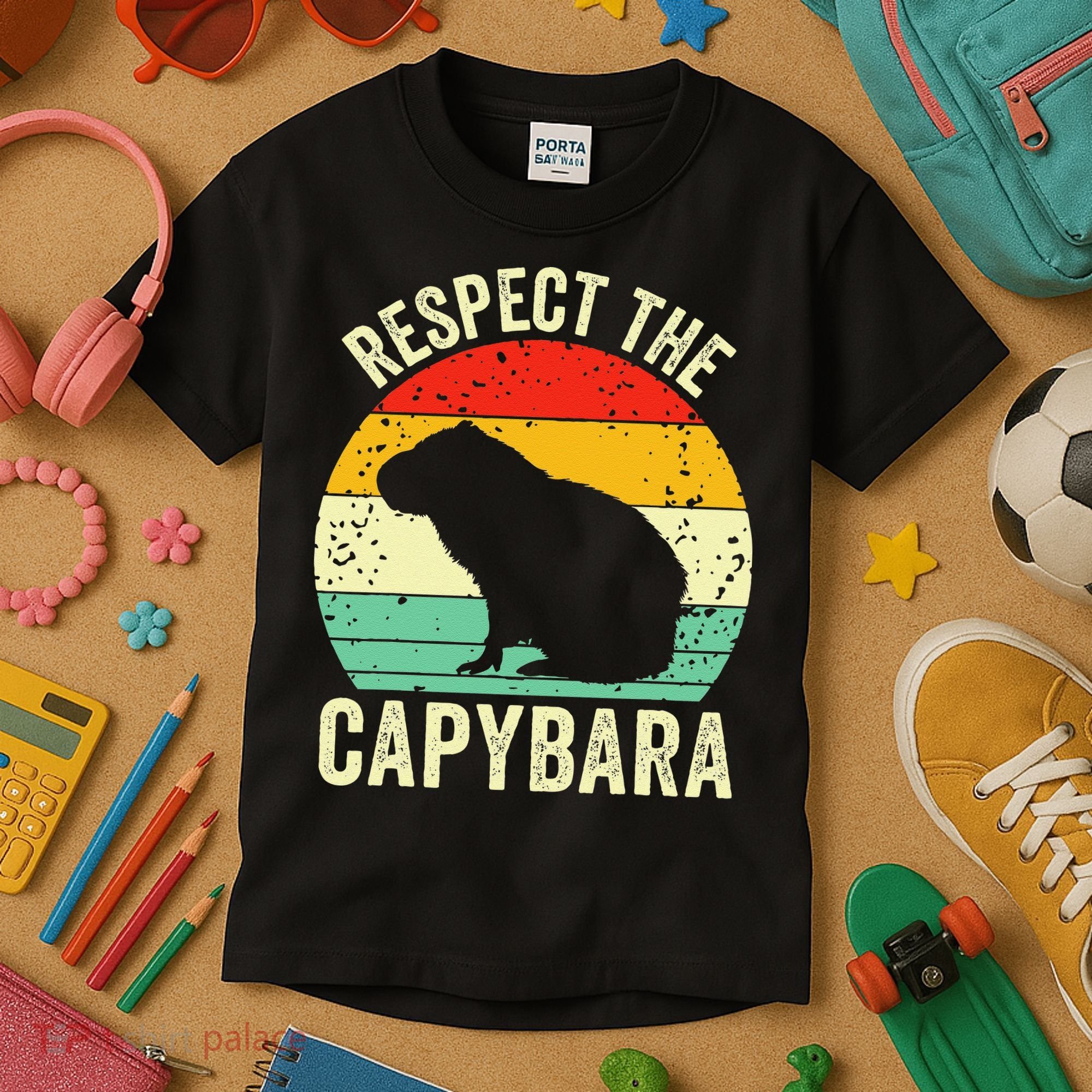 Capybaras Respect The Capybara Cavy Rodent Lover  Kids T-Shirt