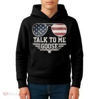 Cool Retro Talk To Me Goose Gift Kids Hoodie thumb 4