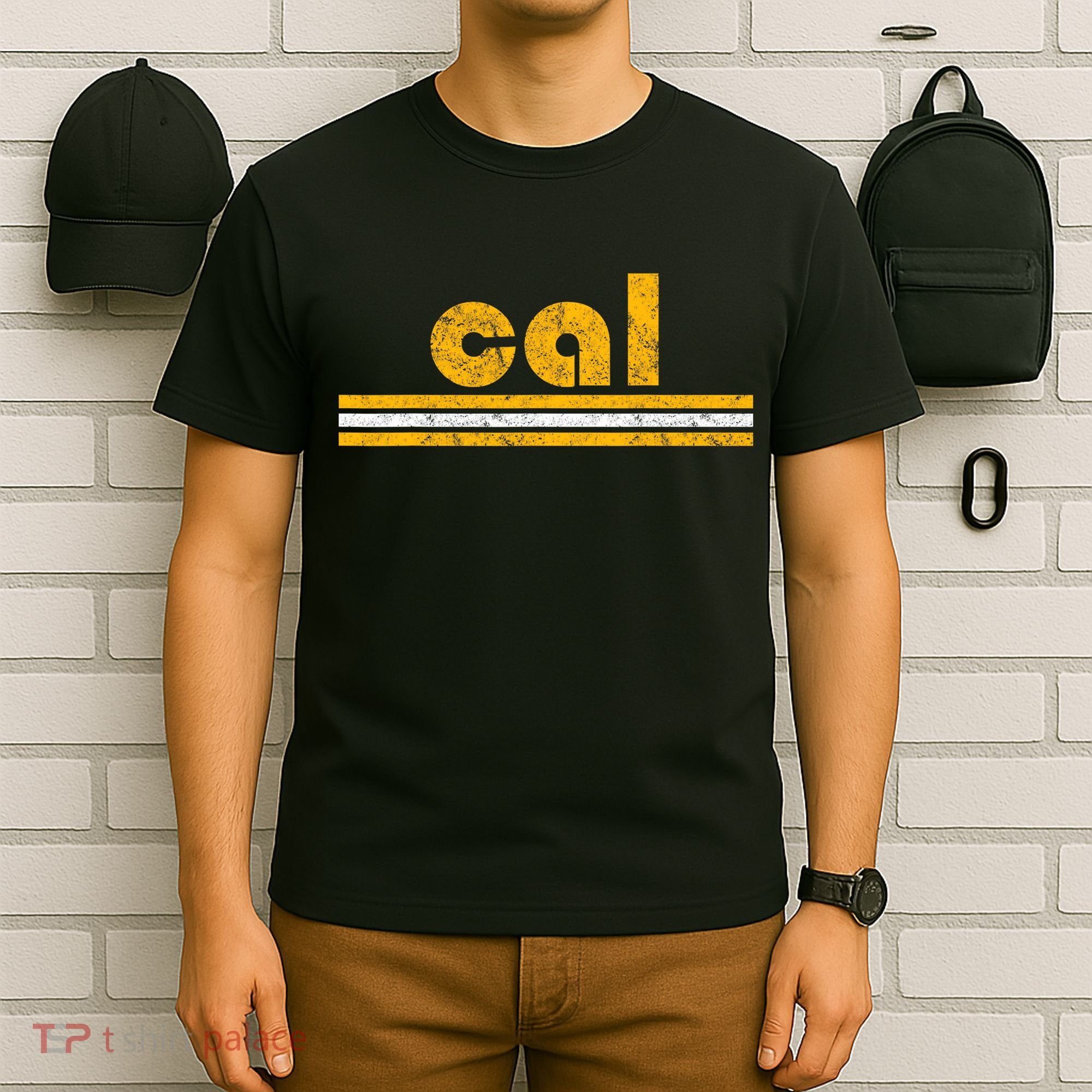 Cal Retro Three Stripe Vintage California Throwback T-Shirt