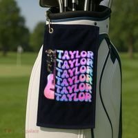 Cute Retro Taylor Music Fan Lover Golf Towel thumb 2