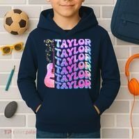 Cute Retro Taylor Music Fan Lover Kids Hoodie thumb 2