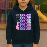 Cute Retro Taylor Music Fan Lover Kids Hoodie thumb 3