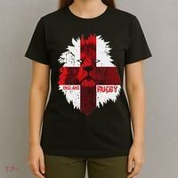 Cool Rugby Team England Lion Flag Rugby For Men, , Unisex Black T-Shirt thumb 4