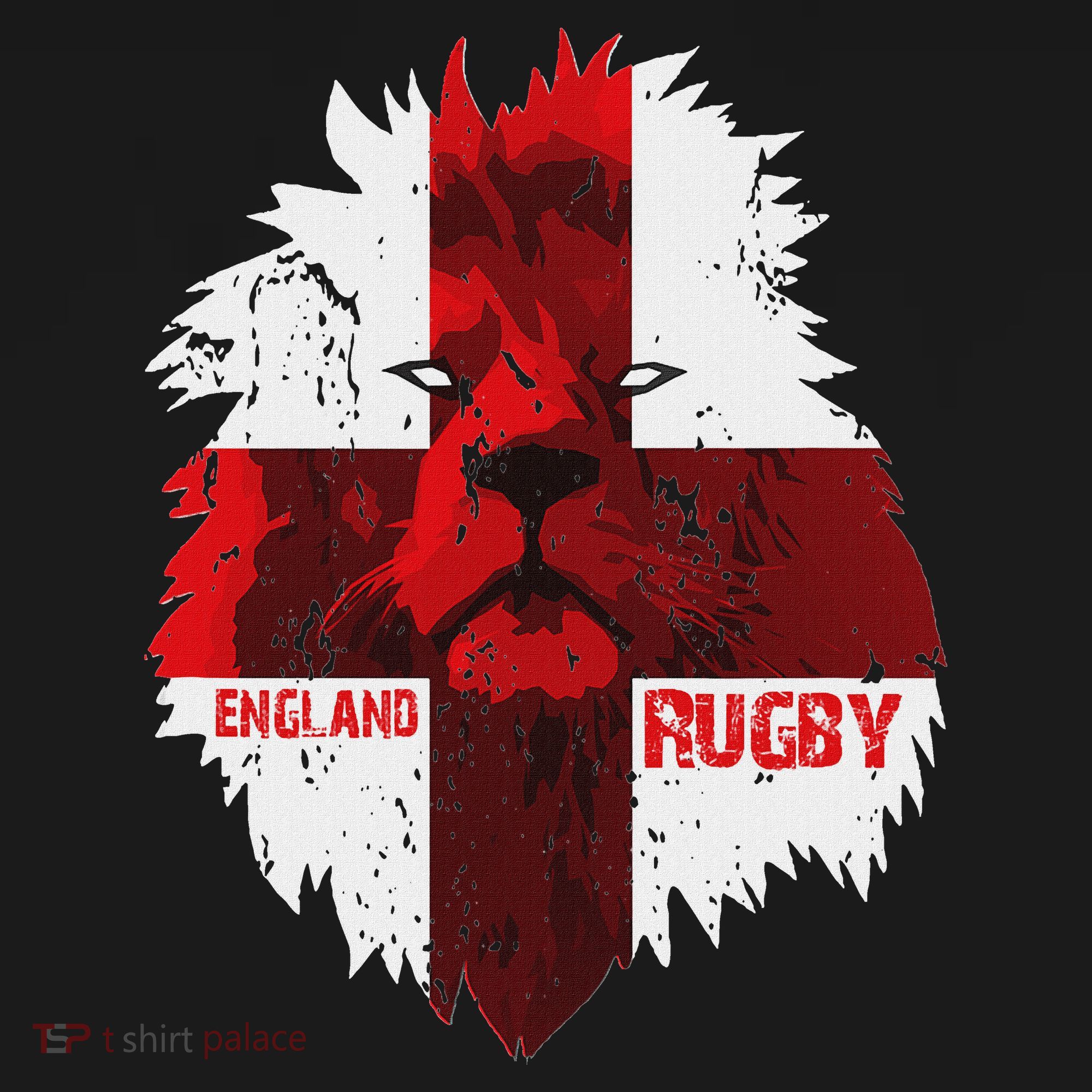 Cool Rugby Team England Lion Flag Rugby For Men, , Unisex Black T-Shirt