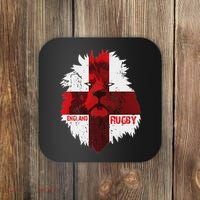 Cool Rugby Team England Lion Flag Rugby For Men, , Unisex Black Coaster thumb 0