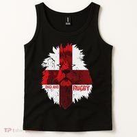 Cool Rugby Team England Lion Flag Rugby For Men, , Unisex Black Tank Top thumb 2
