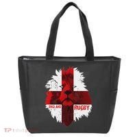 Cool Rugby Team England Lion Flag Rugby For Men, , Unisex Black Tote Bag thumb 0