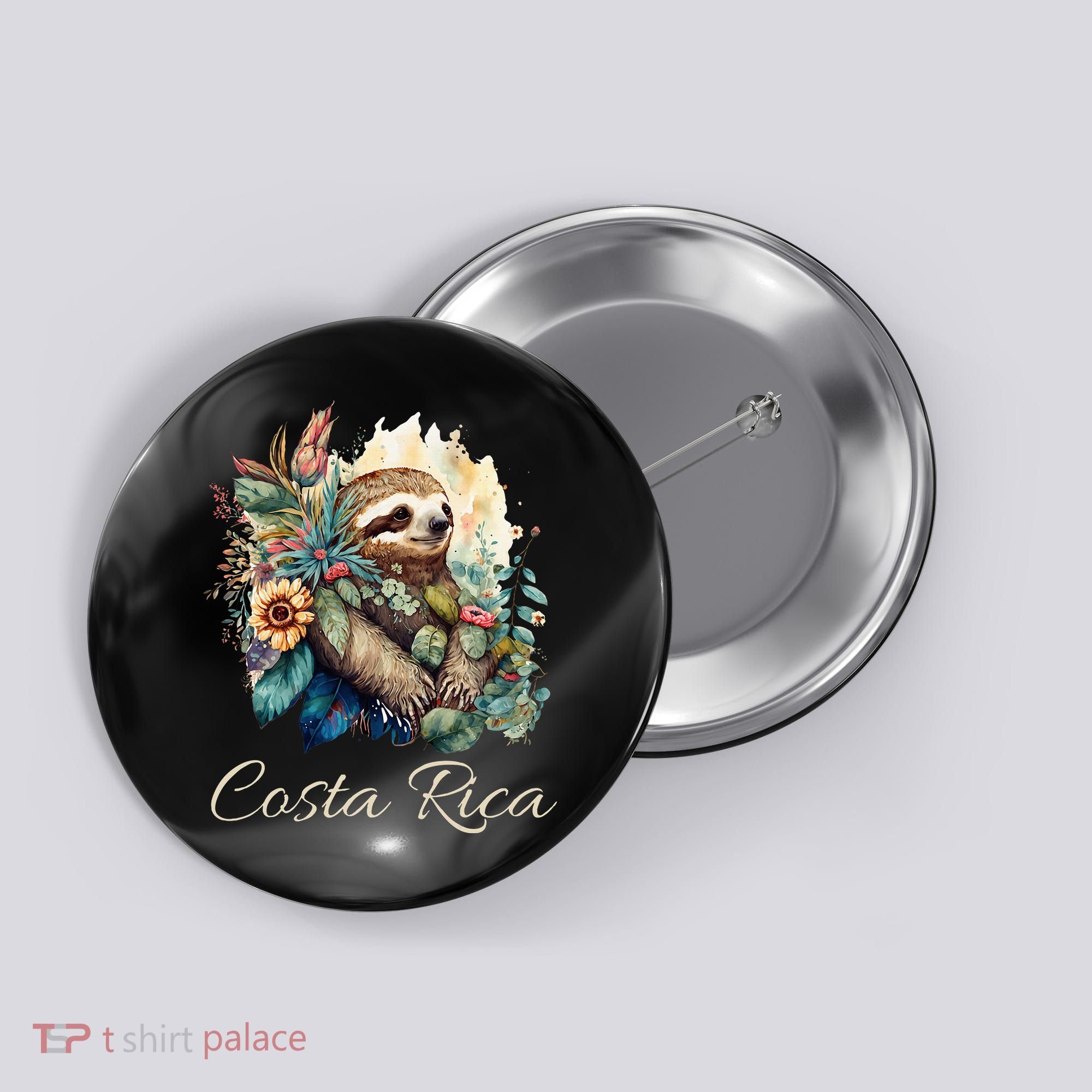Costa Rica Tropical Sloth Button