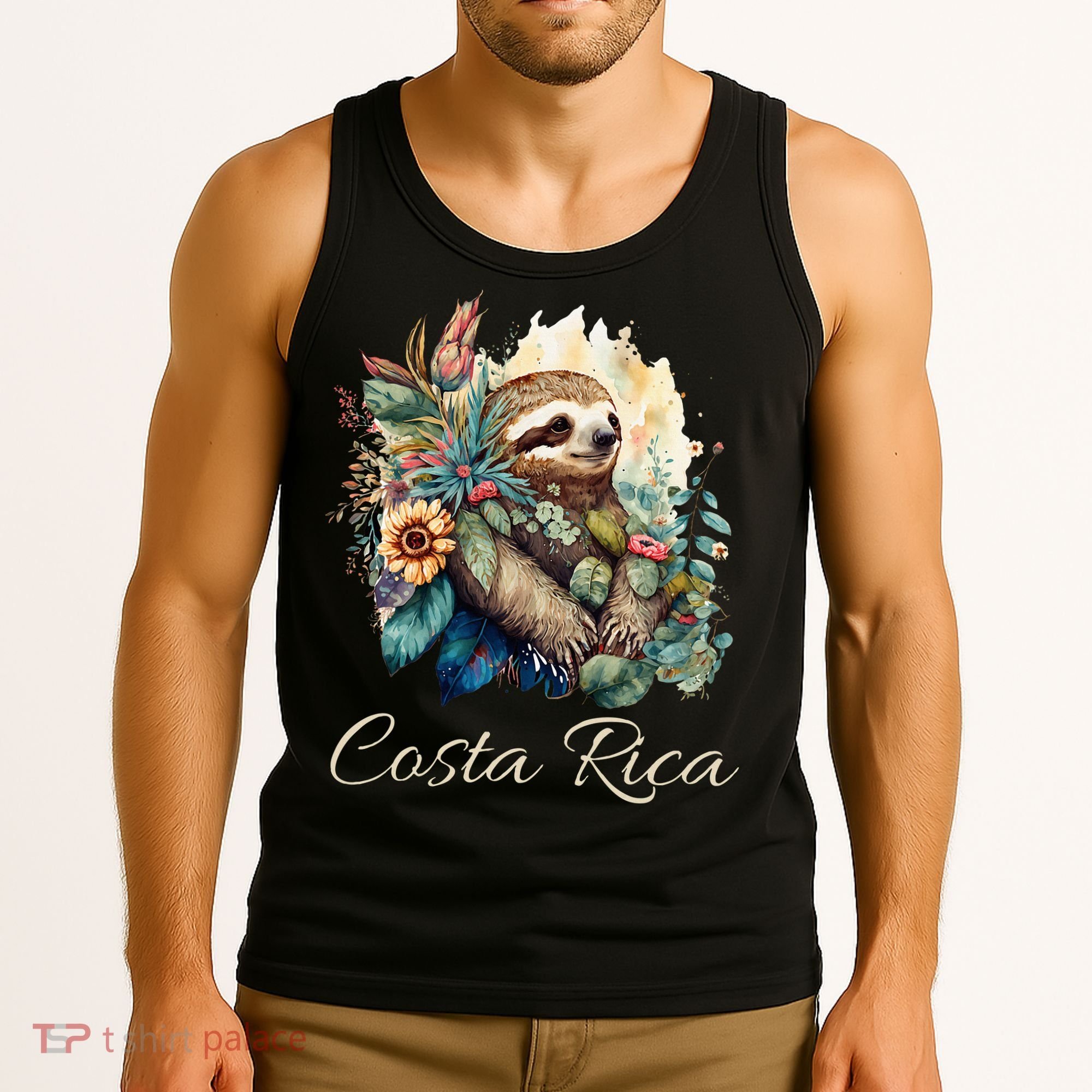 Costa Rica Tropical Sloth Tank Top
