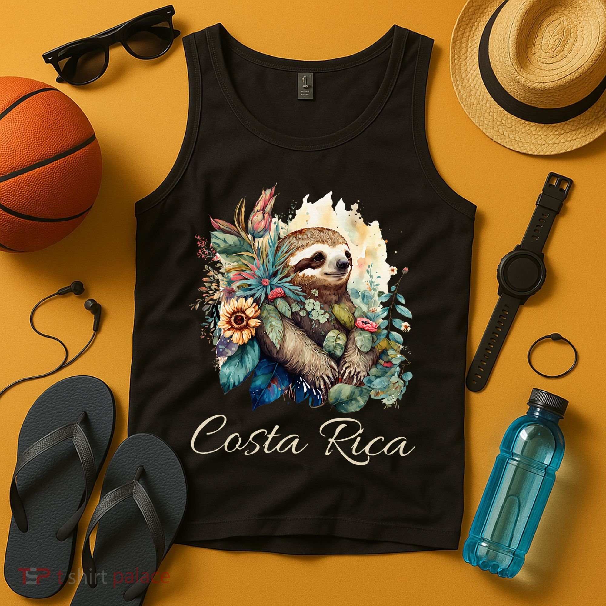Costa Rica Tropical Sloth Tank Top