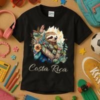 Costa Rica Tropical Sloth Kids T-Shirt thumb 3