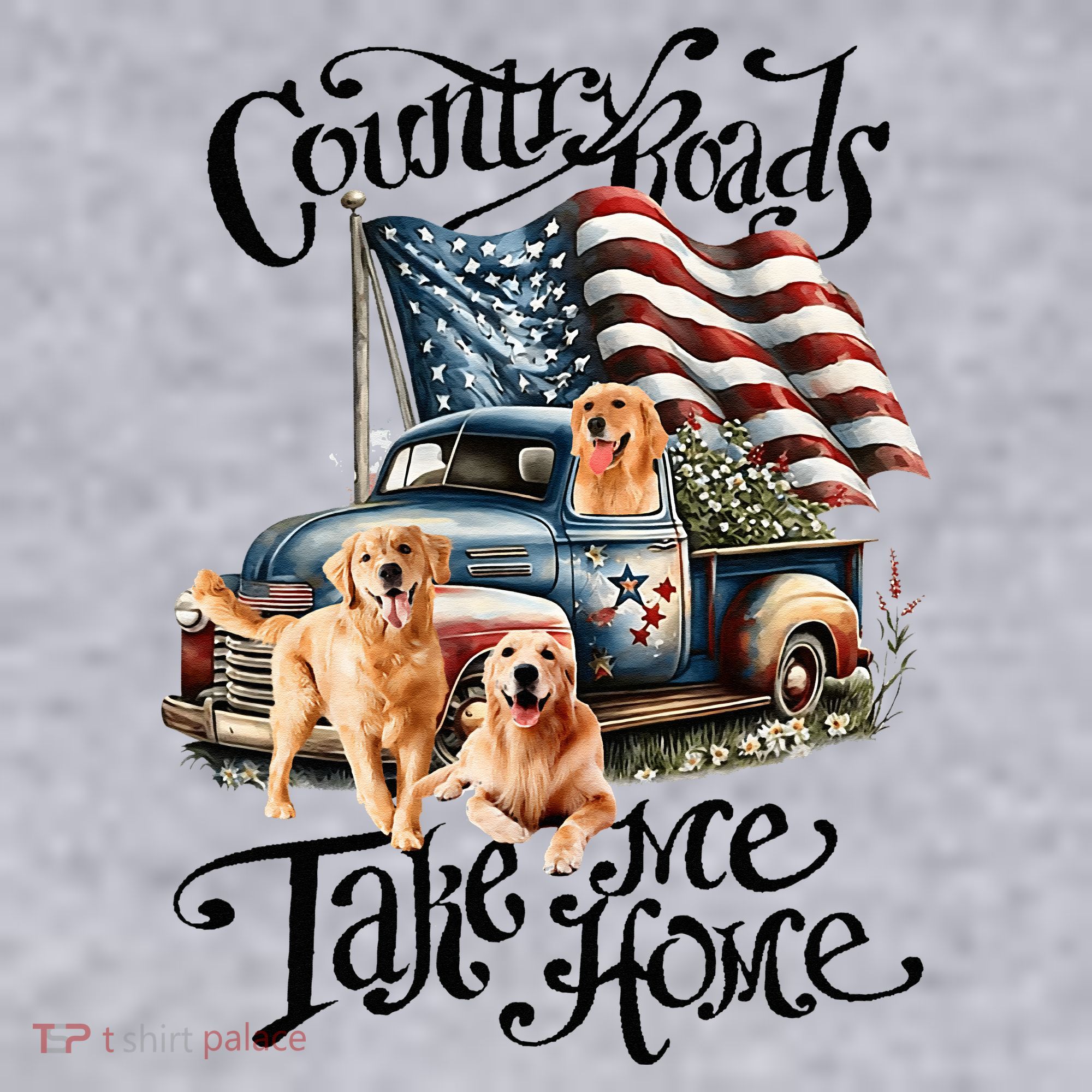 Country Roads Take Golden Retriever Home Women's Sweatshirt