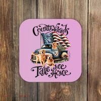 Country Roads Take Golden Retriever Home Coaster thumb 0
