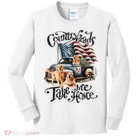 Country Roads Take Golden Retriever Home Kids Long Sleeve Shirt thumb 0