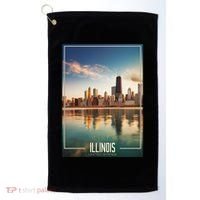 Chicago Reflections: The Heart Of Illinois Golf Towel thumb 0