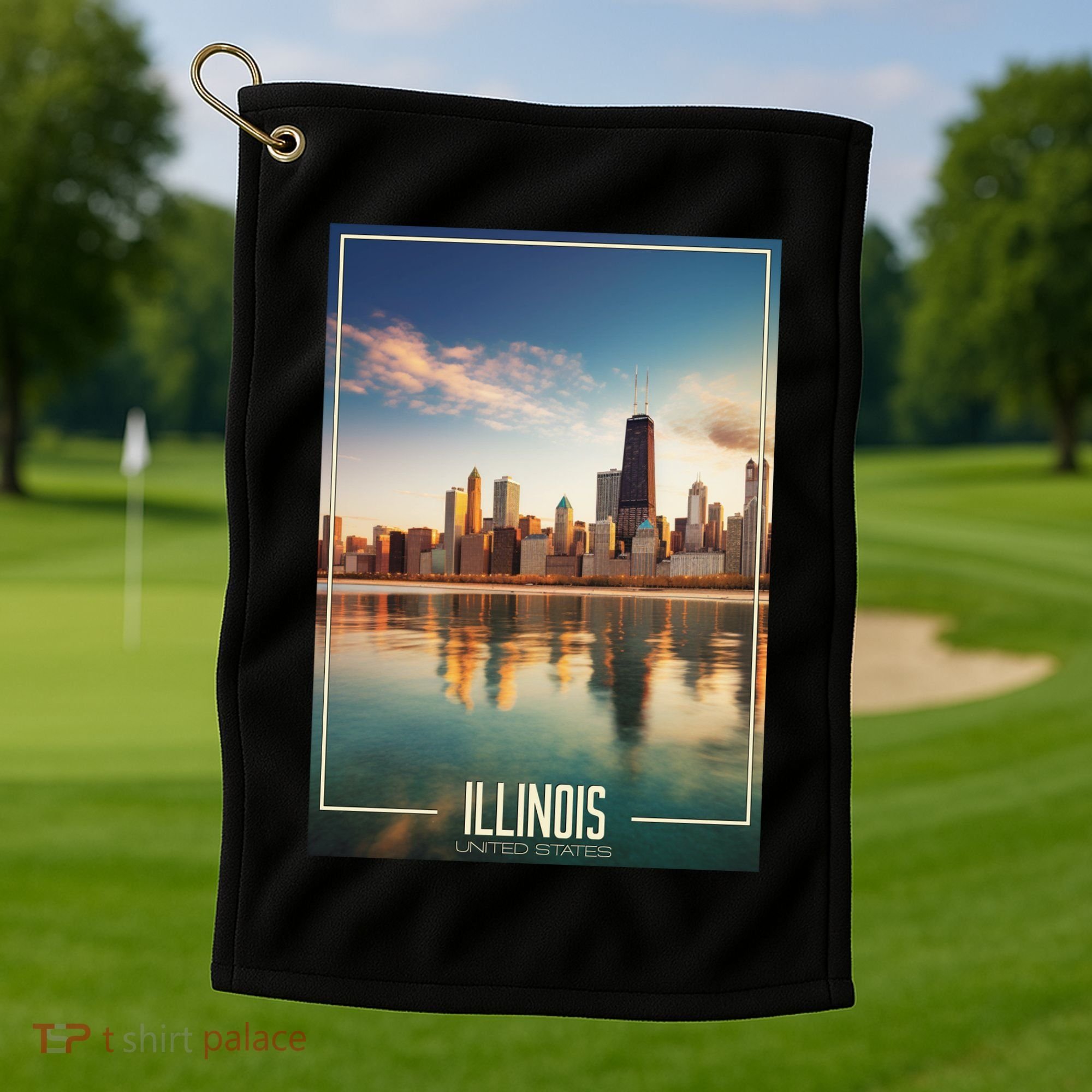 Chicago Reflections: The Heart Of Illinois Golf Towel