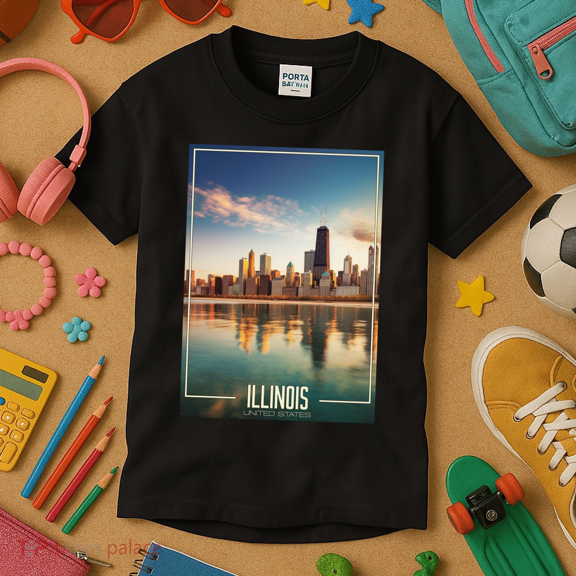 Chicago Reflections: The Heart Of Illinois Kids T-Shirt