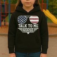 Cool Retro Talk To Me Goose Gift Kids Hoodie thumb 3
