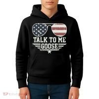 Cool Retro Talk To Me Goose Gift Kids Hoodie thumb 4