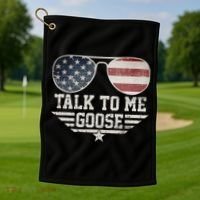 Cool Retro Talk To Me Goose Golf Towel thumb 1