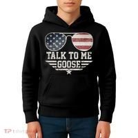 Cool Retro Talk To Me Goose Kids Hoodie thumb 4