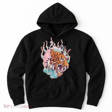 Cool Roaring Tiger Japanese Tattoo Hoodie