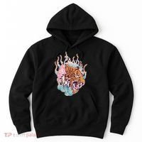 Cool Roaring Tiger Japanese Tattoo Hoodie thumb 0