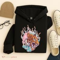 Cool Roaring Tiger Japanese Tattoo Hoodie thumb 4