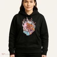 Cool Roaring Tiger Japanese Tattoo Hoodie thumb 5