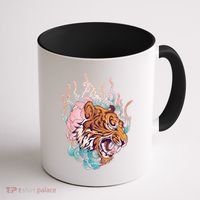 Cool Roaring Tiger Japanese Tattoo Coffee Mug thumb 1