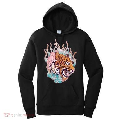 Cool Roaring Tiger Japanese Tattoo Women's Hoodie