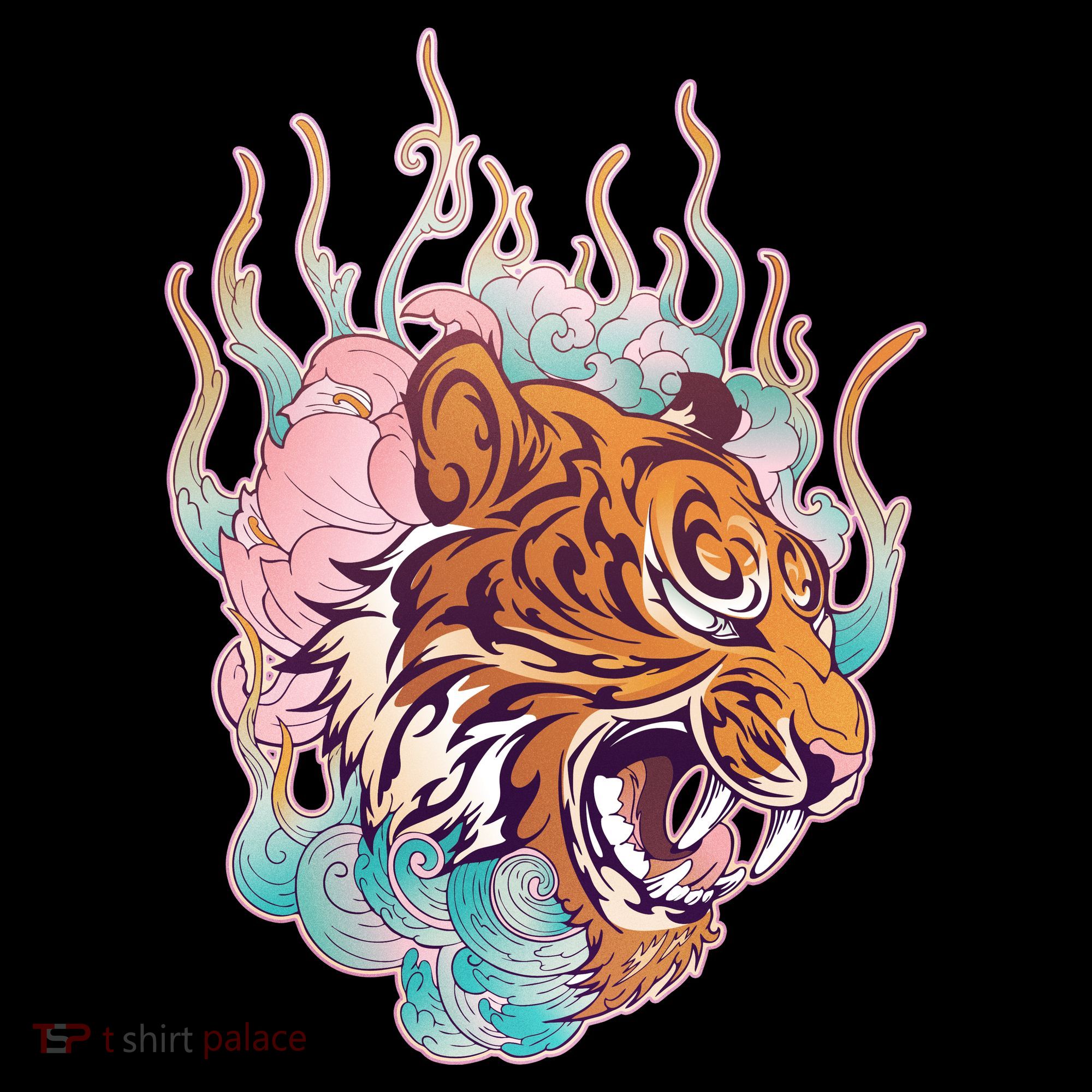 Cool Roaring Tiger Japanese Tattoo Women's Hoodie
