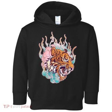 Cool Roaring Tiger Japanese Tattoo Toddler Hoodie