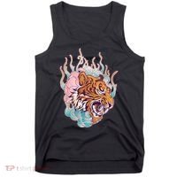 Cool Roaring Tiger Japanese Tattoo Tank Top thumb 0