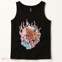 Cool Roaring Tiger Japanese Tattoo Tank Top thumb 2