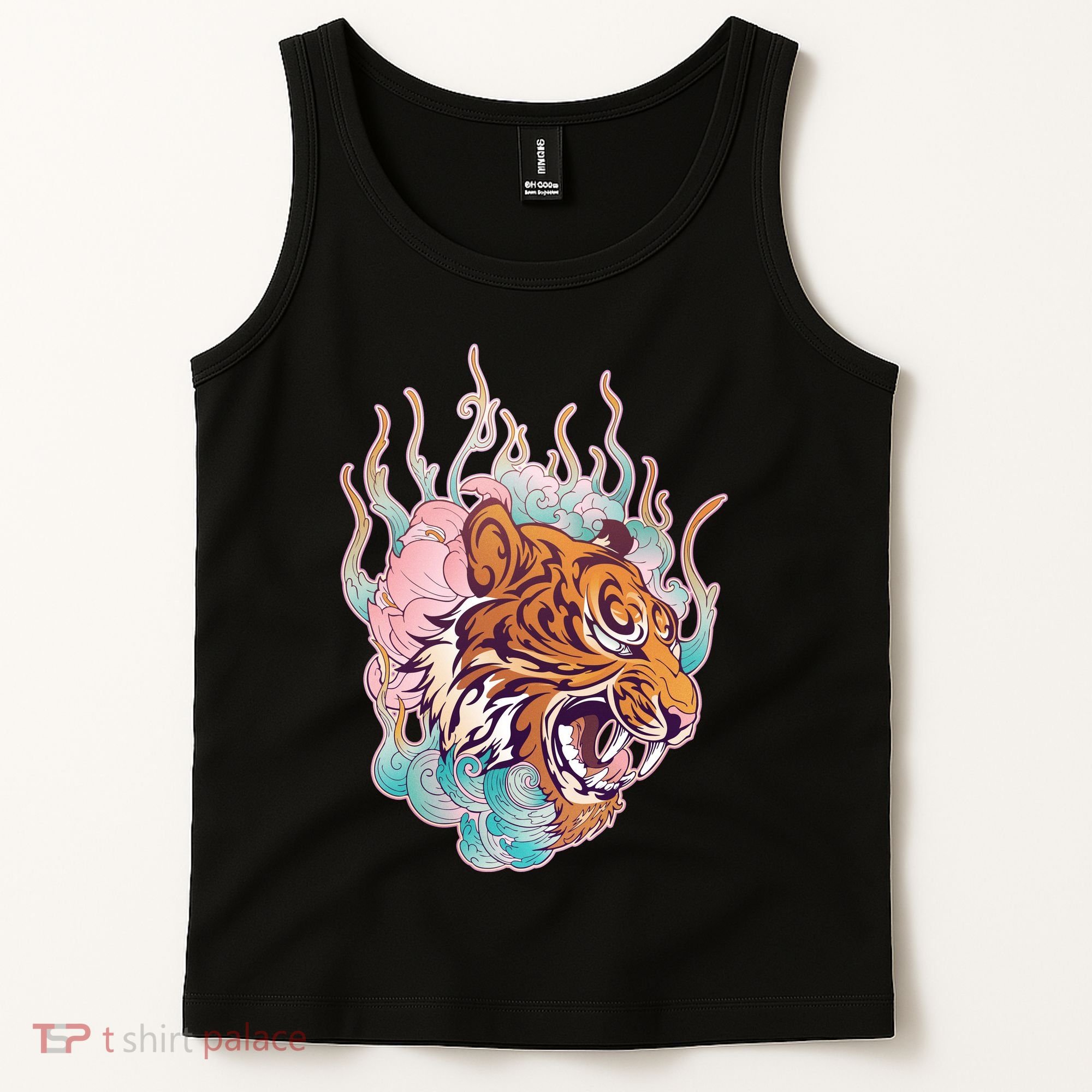 Cool Roaring Tiger Japanese Tattoo Tank Top