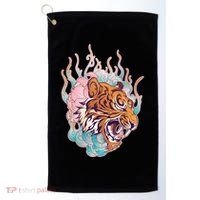 Cool Roaring Tiger Japanese Tattoo Golf Towel thumb 0