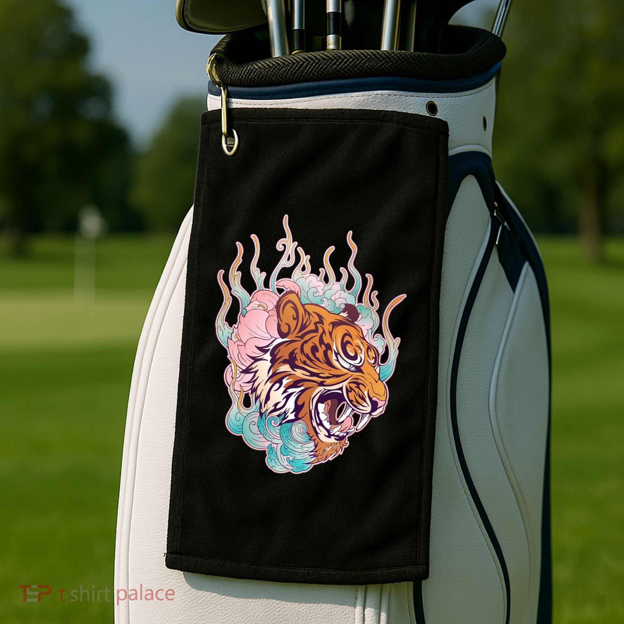 Cool Roaring Tiger Japanese Tattoo Golf Towel