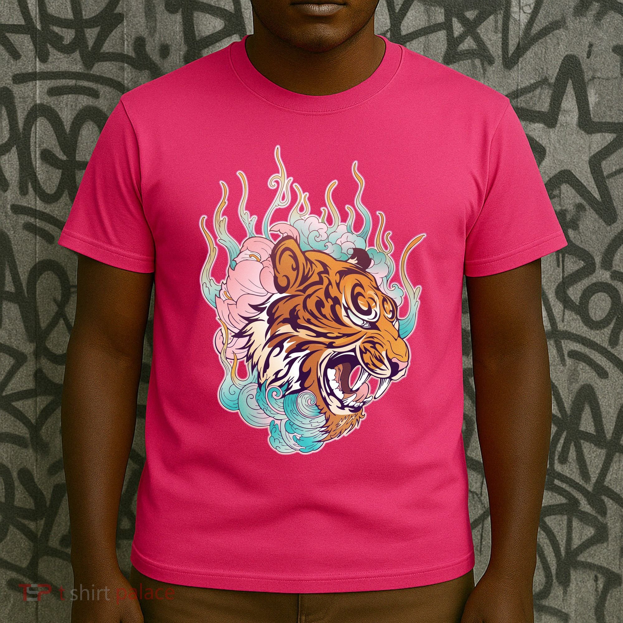 Cool Roaring Tiger Japanese Tattoo T-Shirt