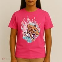 Cool Roaring Tiger Japanese Tattoo T-Shirt thumb 4